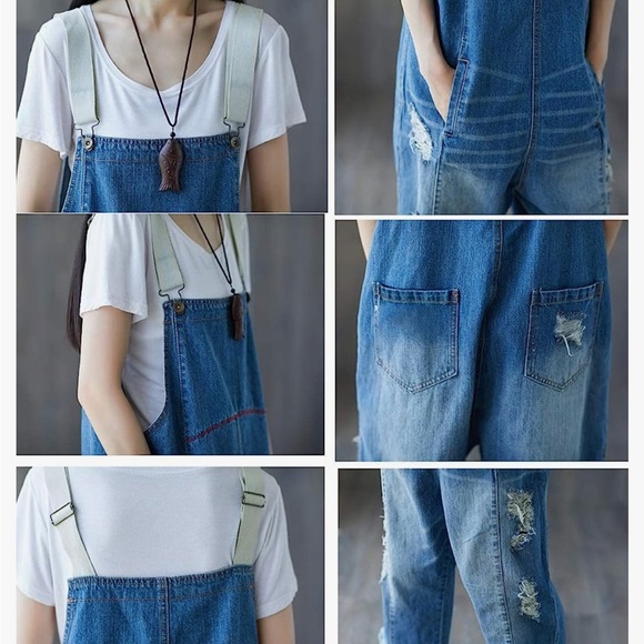 YESNO P60 WOMENS JEANS CROPPED PANTS OVERALL JUMPSUIT - Picture 5 of 11